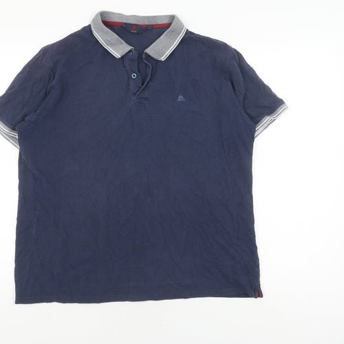 Glen Valley Men's Blue Polo Shirt L Casual Cotton