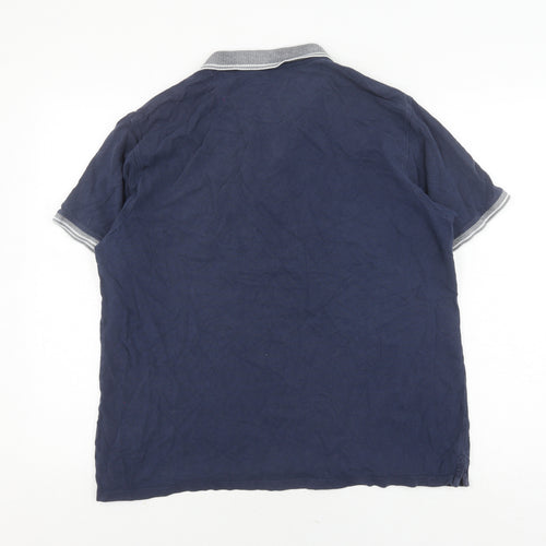 Glen Valley Men's Blue Polo Shirt L Casual Cotton