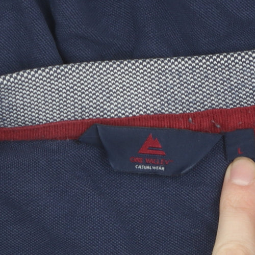 Glen Valley Men's Blue Polo Shirt L Casual Cotton