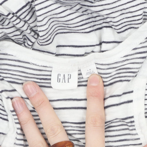 GAP Women's Black White Striped Tank Dress L