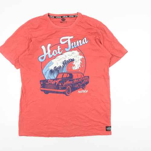 Hot Tuna Men's Red Graphic Surf T-Shirt - Large