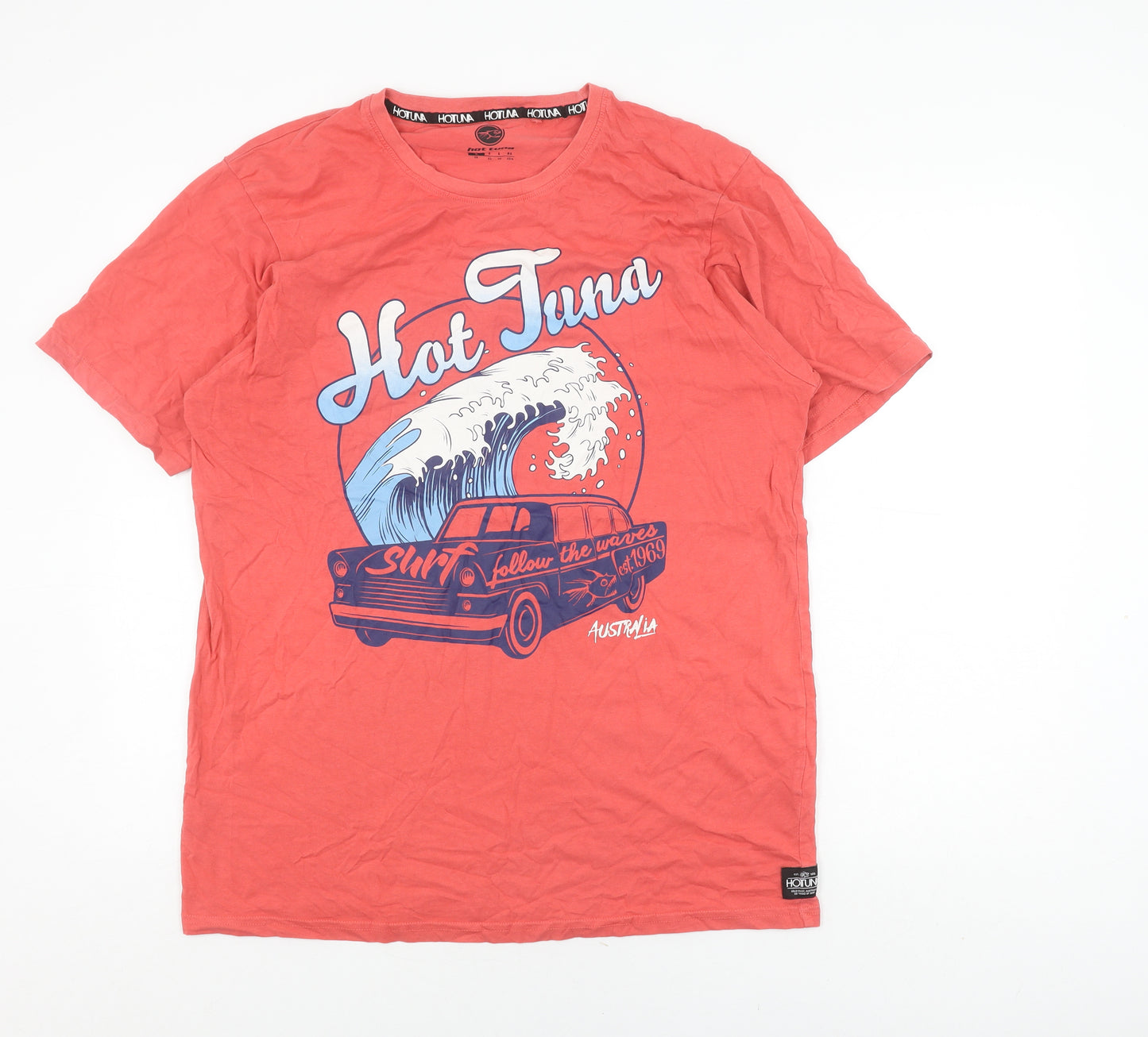 Hot Tuna Men's Red Graphic Surf T-Shirt - Large