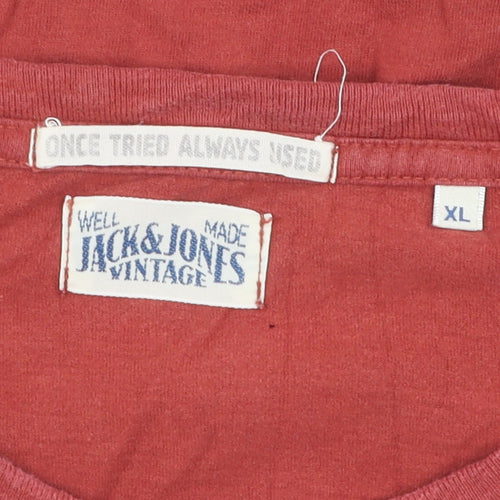 Jack & Jones Vintage Red Men's XL Logo T-Shirt
