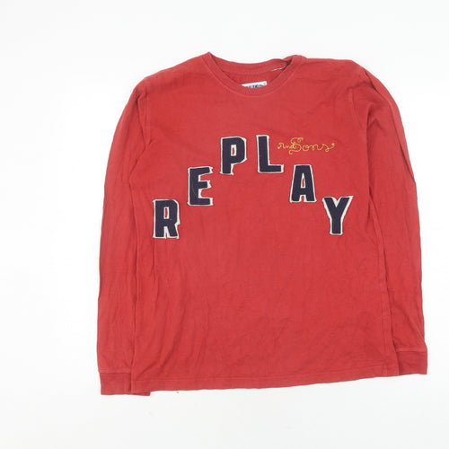 Replay and Sons Teens Red XL Pullover Logo Jumper