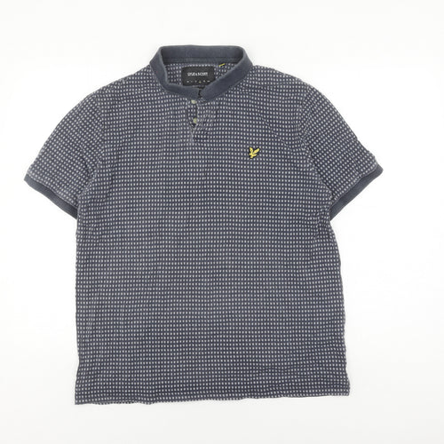 Lyle & Scott Men's Grey Geometric Polo Shirt L