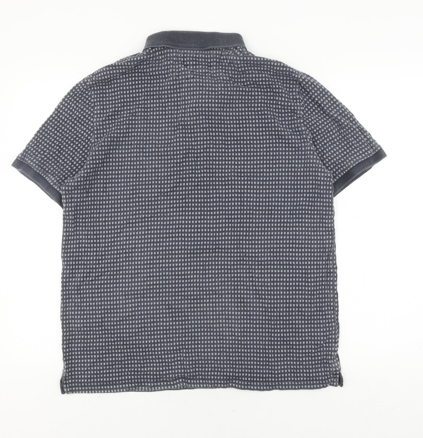 Lyle & Scott Men's Grey Geometric Polo Shirt L