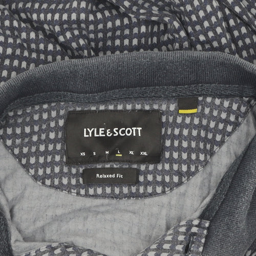 Lyle & Scott Men's Grey Geometric Polo Shirt L