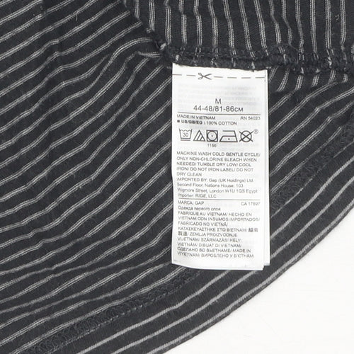 GAP Men's Black Striped V-Neck T-Shirt, Size M