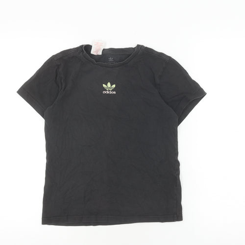 Adidas Unisex Kids Black Graphic Print T-Shirt 11-12 Years