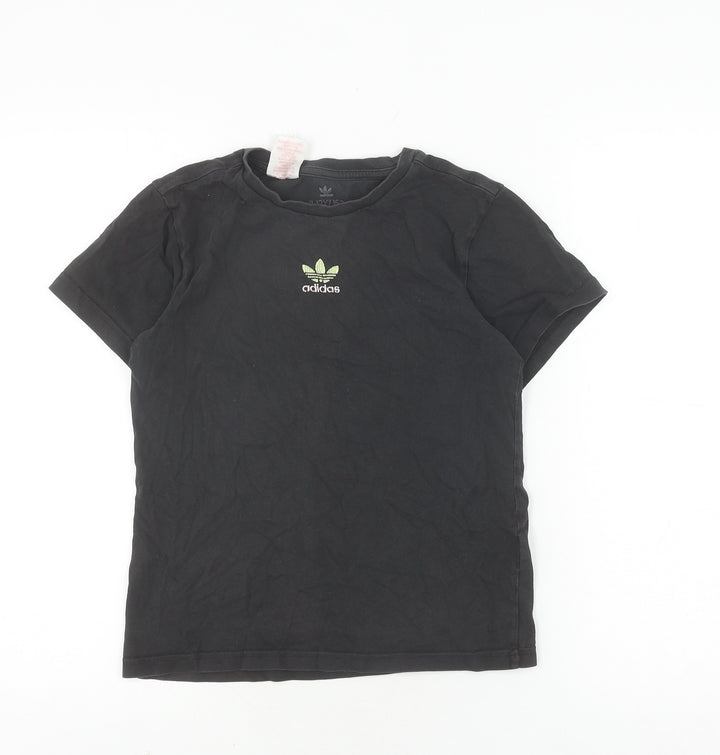 Adidas Unisex Kids Black Graphic Print T-Shirt 11-12 Years