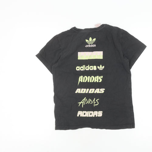 Adidas Unisex Kids Black Graphic Print T-Shirt 11-12 Years
