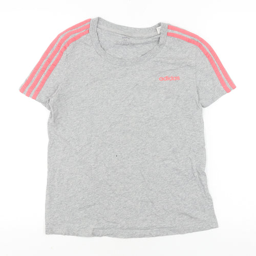 Adidas Girls Grey T-Shirt M 12-14 Years with Logo Accents