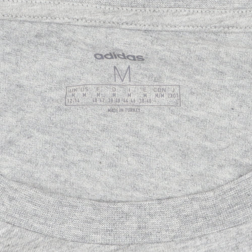 Adidas Girls Grey T-Shirt M 12-14 Years with Logo Accents