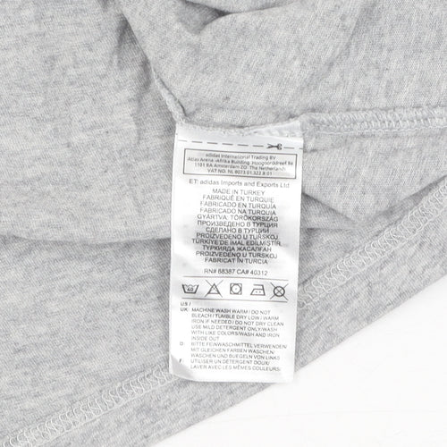 Adidas Girls Grey T-Shirt M 12-14 Years with Logo Accents