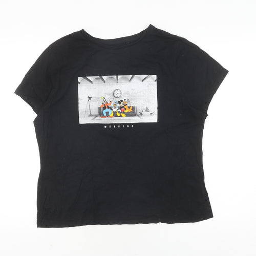 Disney Unisex Adults Black L Mickey T-Shirt