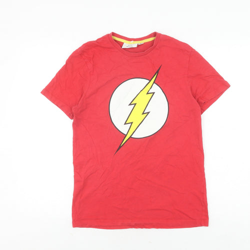 Primark Men's Red Flash Graphic T-Shirt S