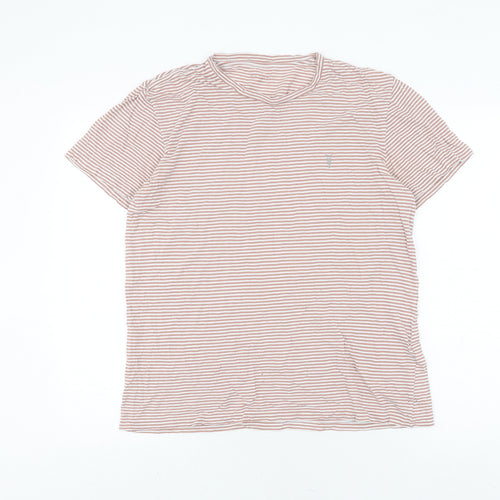 AllSaints Men's Brown Striped T-Shirt M