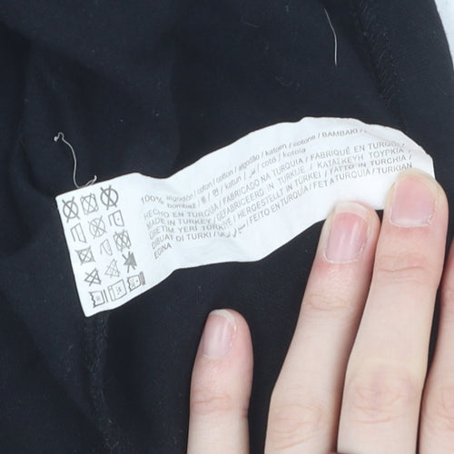 Pull&Bear Black Cartoon T-Shirt M Unisex Casual