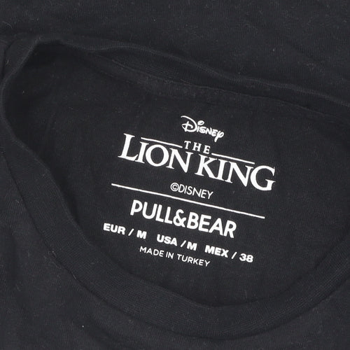 Pull&Bear Black Cartoon T-Shirt M Unisex Casual