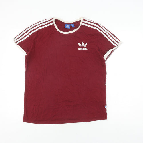 Adidas Unisex Red T-Shirt, Size S, Short Sleeve, Logo