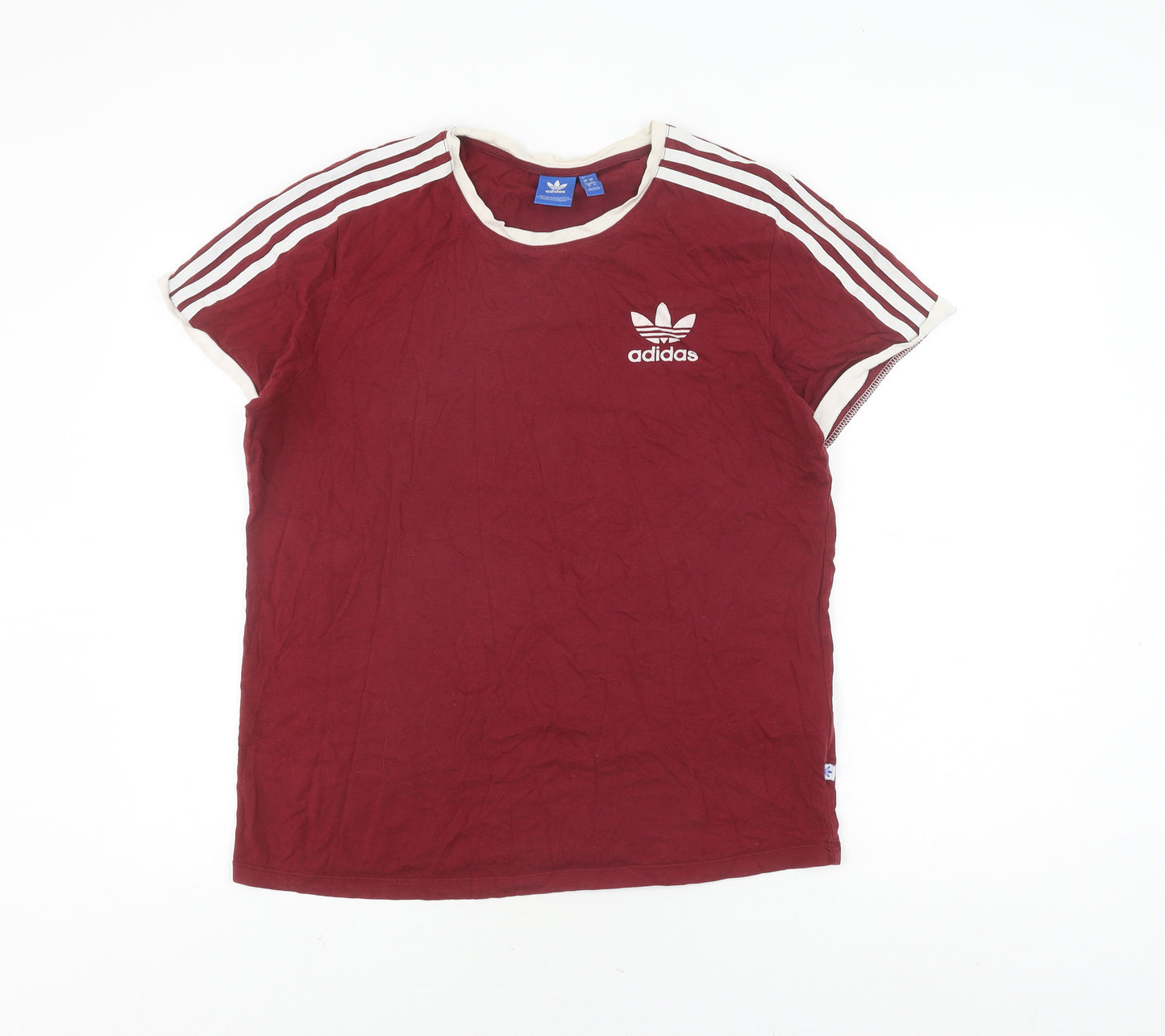Adidas Unisex Red T-Shirt, Size S, Short Sleeve, Logo