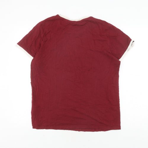 Adidas Unisex Red T-Shirt, Size S, Short Sleeve, Logo