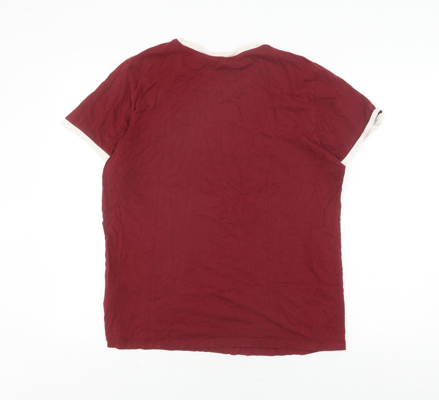 Adidas Unisex Red T-Shirt, Size S, Short Sleeve, Logo