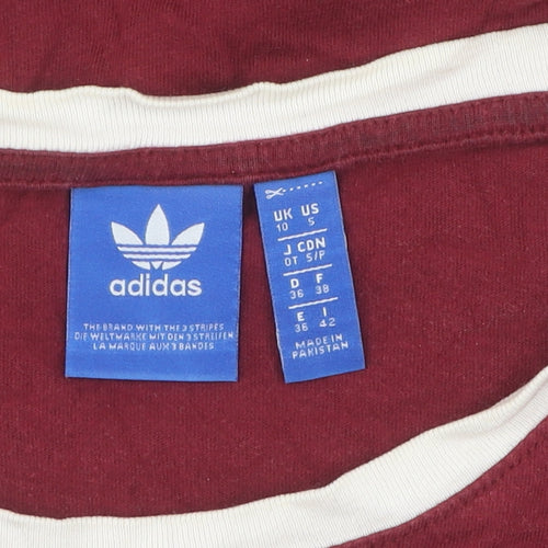 Adidas Unisex Red T-Shirt, Size S, Short Sleeve, Logo