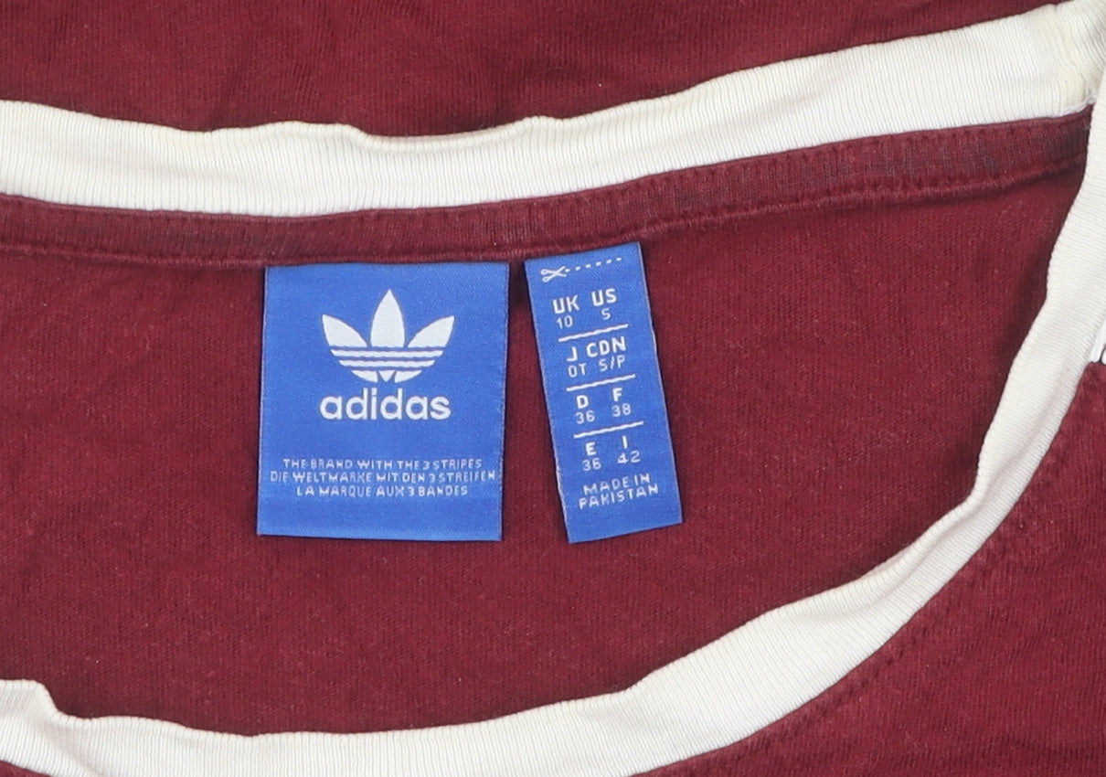 Adidas Unisex Red T-Shirt, Size S, Short Sleeve, Logo