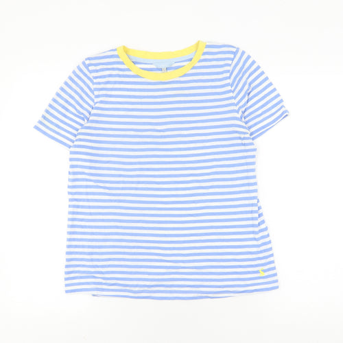 Joules Women's Blue Striped Ringer T-Shirt - Size 10