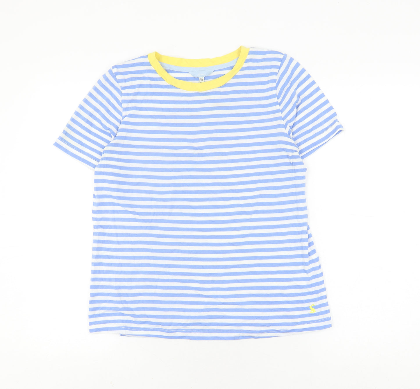 Joules Women's Blue Striped Ringer T-Shirt - Size 10