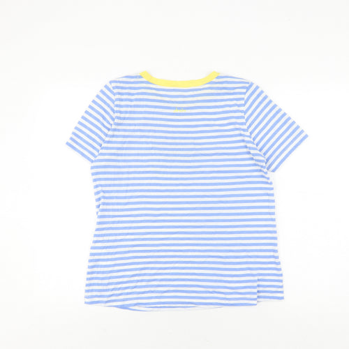 Joules Women's Blue Striped Ringer T-Shirt - Size 10
