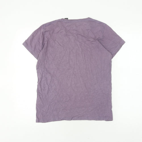 O'Neill Men's Slim Fit Purple Cotton T-Shirt Size M