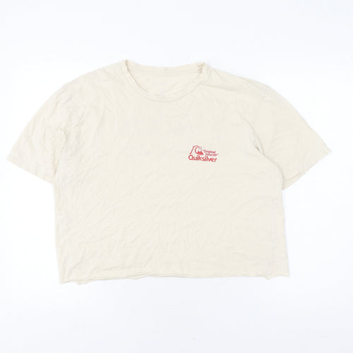 Quiksilver Unisex Beige L Cotton T-Shirt Classic Style