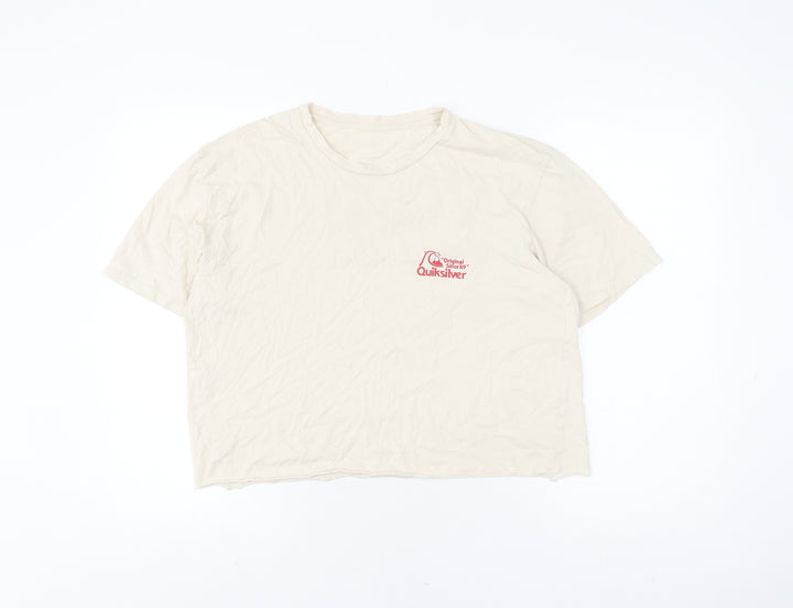 Quiksilver Unisex Beige L Cotton T-Shirt Classic Style