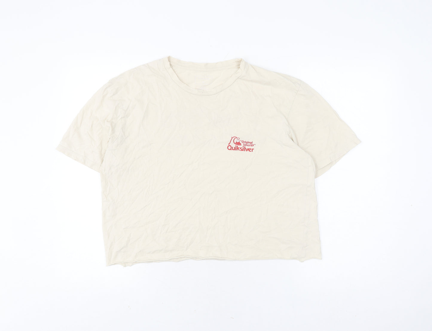 Quiksilver Unisex Beige L Cotton T-Shirt Classic Style