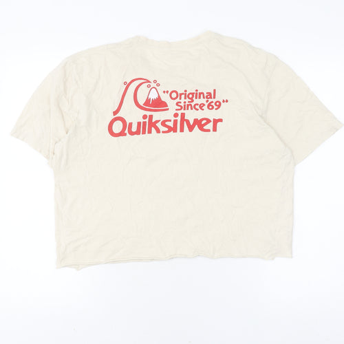 Quiksilver Unisex Beige L Cotton T-Shirt Classic Style