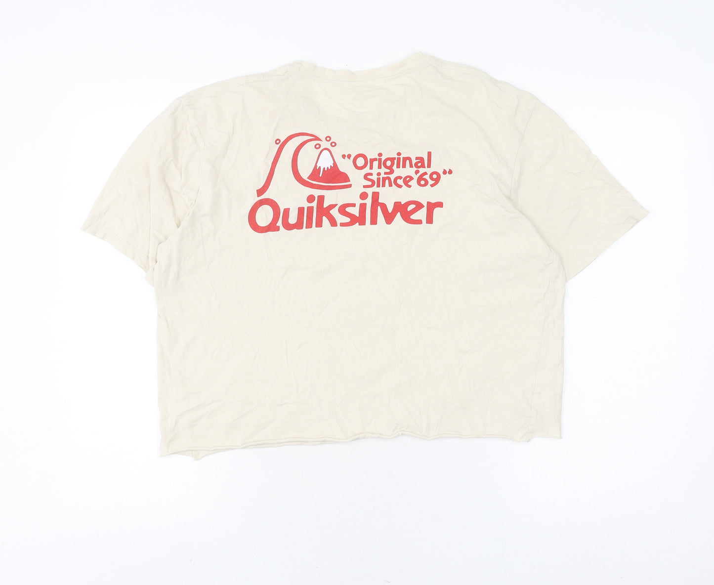 Quiksilver Unisex Beige L Cotton T-Shirt Classic Style