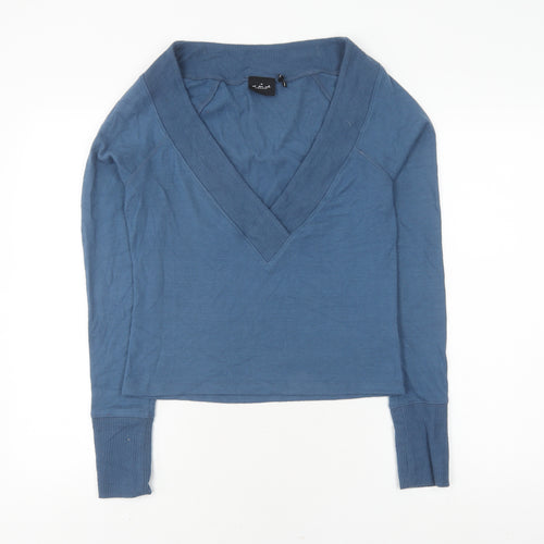 Urban Outfitters Women's Blue V-Neck Pullover Jumper - M