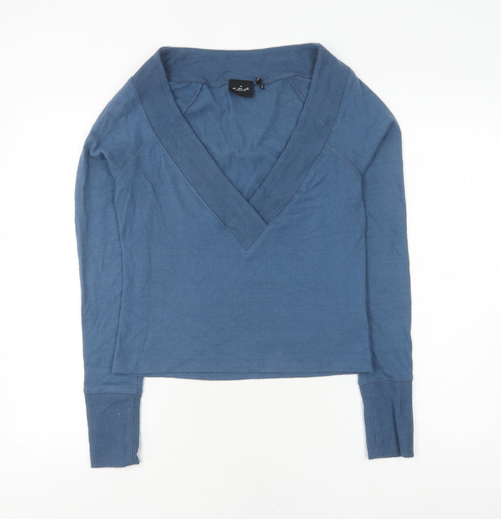 Urban Outfitters Women's Blue V-Neck Pullover Jumper - M