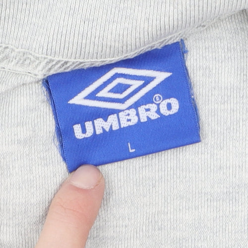 Umbro Men’s Grey Cotton Collared T-Shirt L