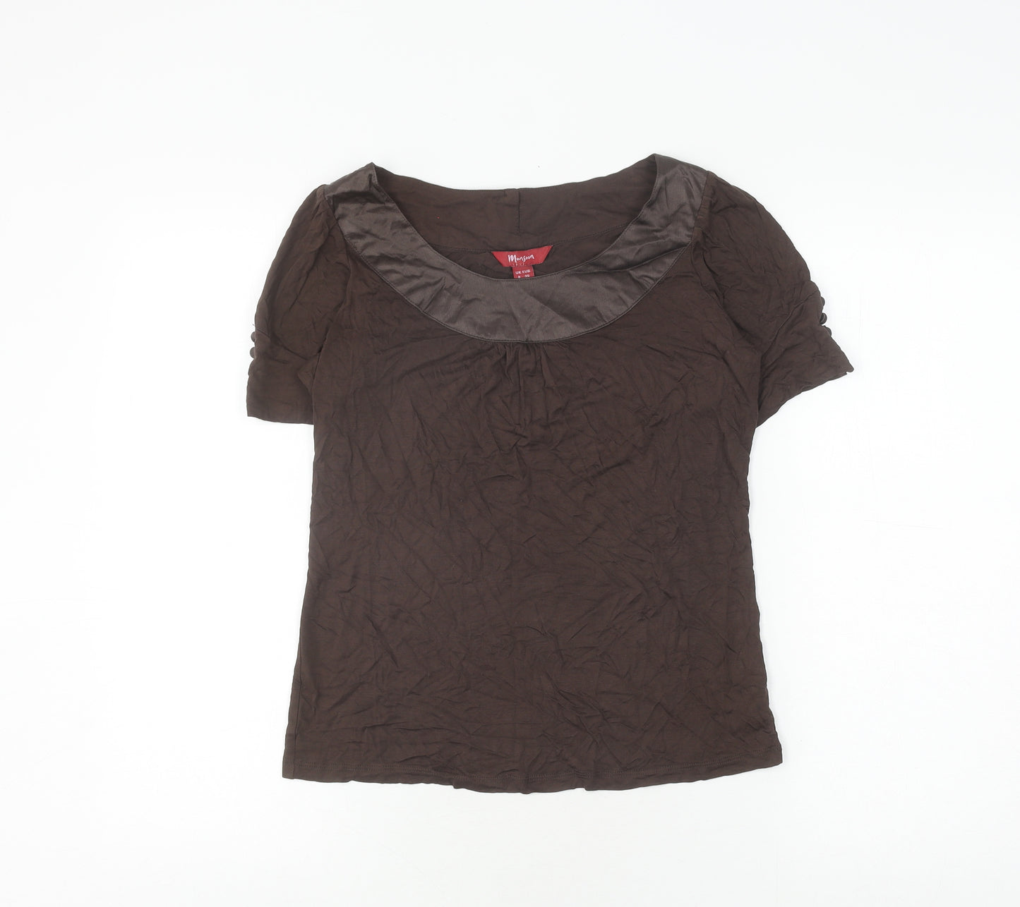Monsoon Women's Brown Viscose Silk T-Shirt, Size 8