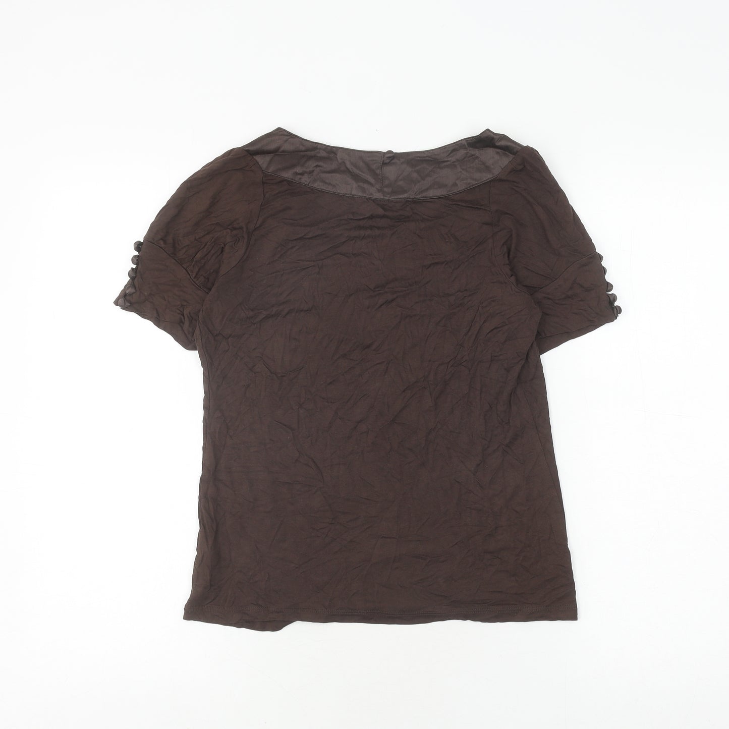 Monsoon Women's Brown Viscose Silk T-Shirt, Size 8