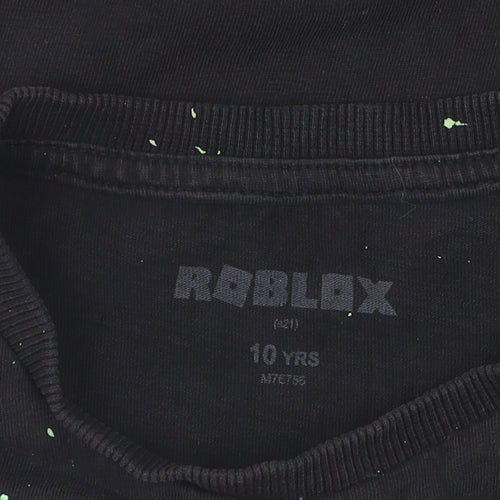 Next Boys Black Roblox Graphic T-Shirt 10 Years Casual