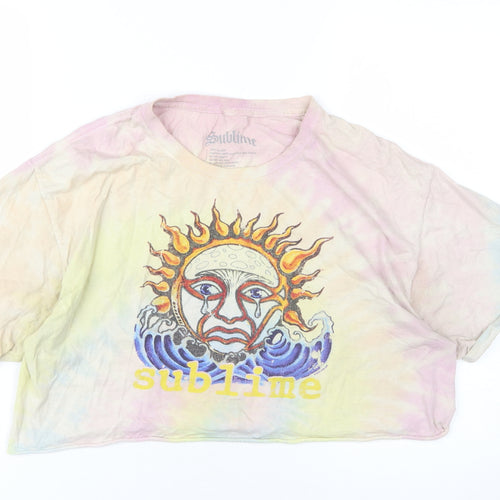 Sublime Unisex Multicoloured Cropped T-Shirt Size S