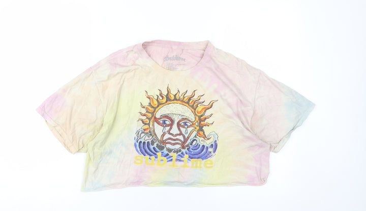 Sublime Unisex Multicoloured Cropped T-Shirt Size S