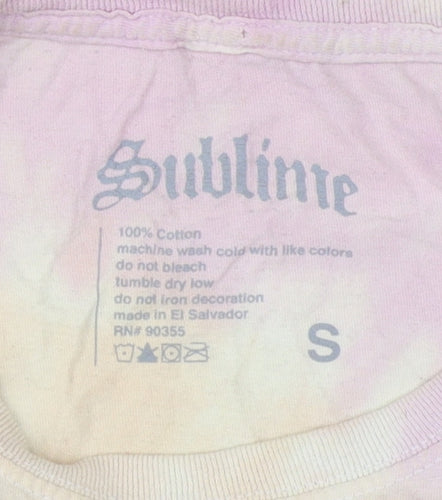 Sublime Unisex Multicoloured Cropped T-Shirt Size S