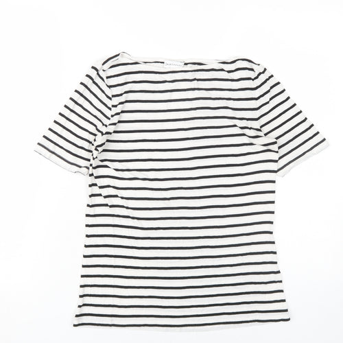 Warehouse Women’s White Striped T-Shirt UK 10