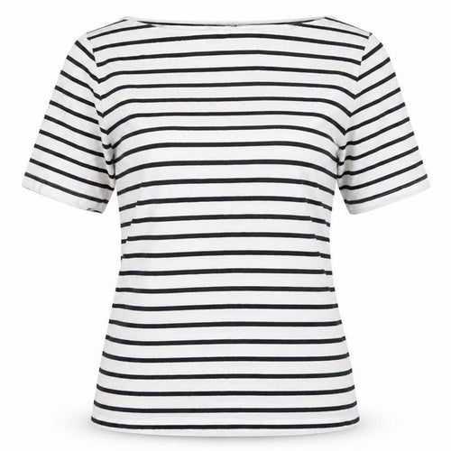 Warehouse Women’s White Striped T-Shirt UK 10