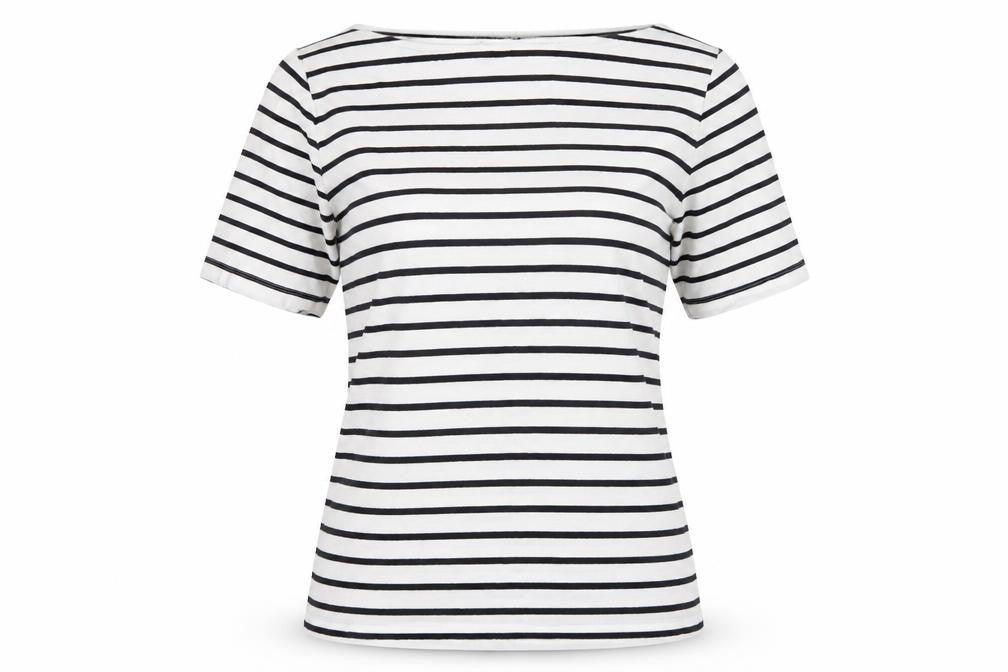 Warehouse Women’s White Striped T-Shirt UK 10